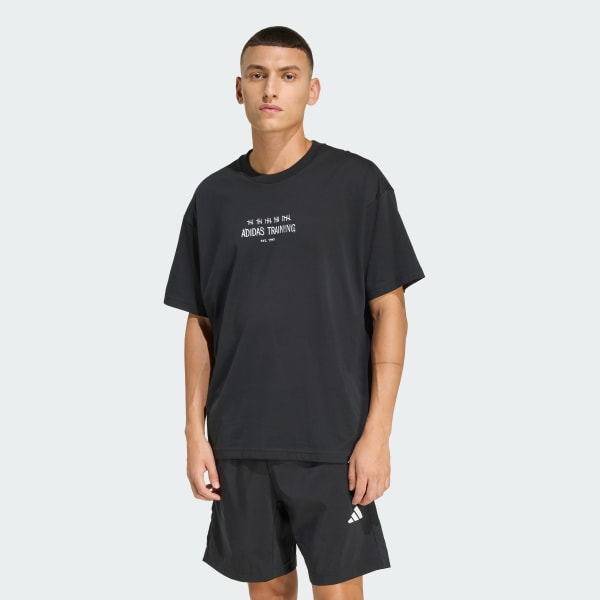 Preto T-shirt GRÁFICA CLIMACOOL POWER TRAINING