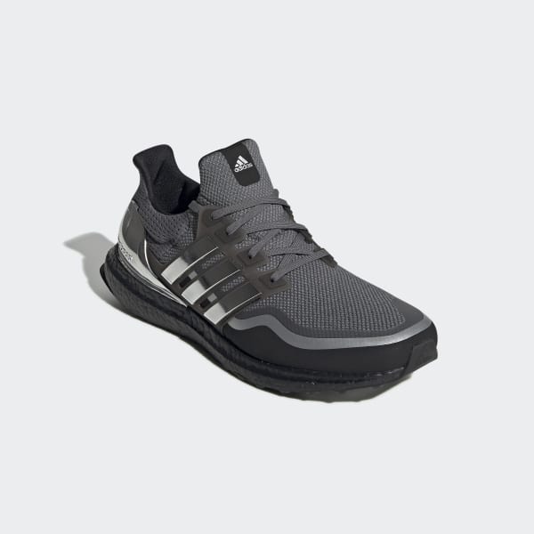 gray and black adidas shoes