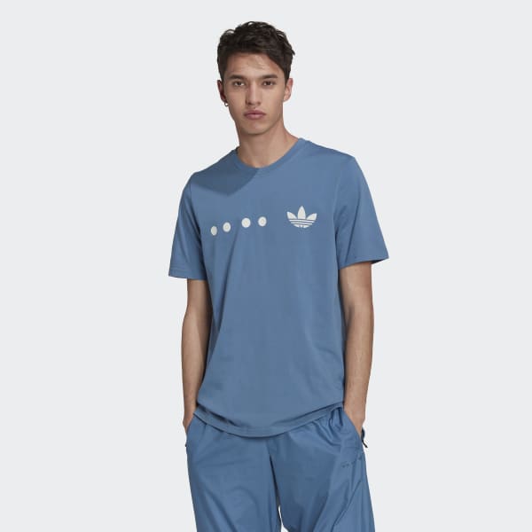 Blauw adidas RIFTA Reclaim Logo T-Shirt HM700
