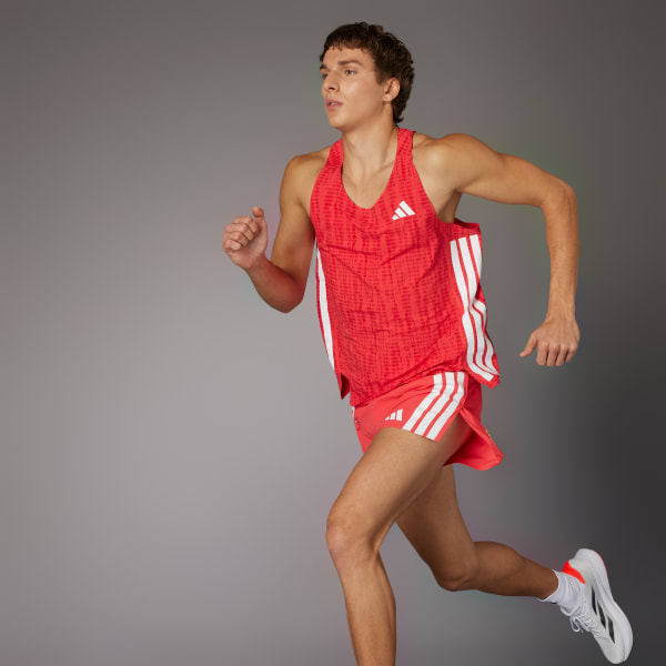 Red Adizero Running Gel Pocket Shorts