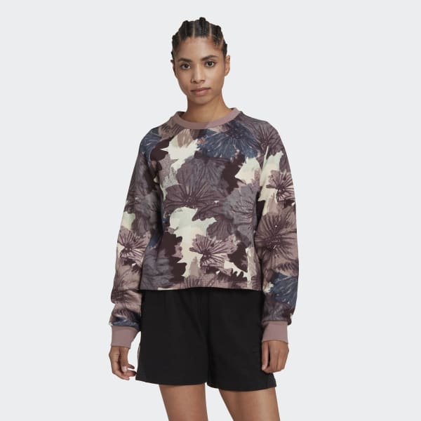 Purple Allover Print Sweatshirt SH871