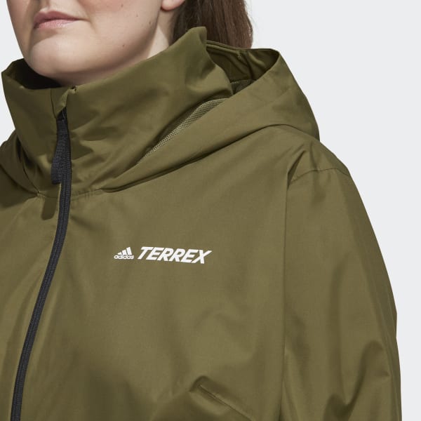 Grun TERREX Multi RAIN.RDY Two-Layer Regenjacke – Große Größen