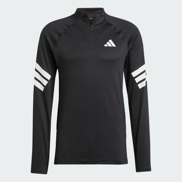 Negro Camiseta Icon 1/4-Zip 3 bandas