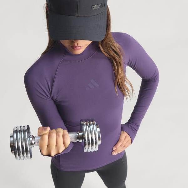 Μωβ Μακρυμάνικη μπλούζα adidas Techfit COLD.RDY