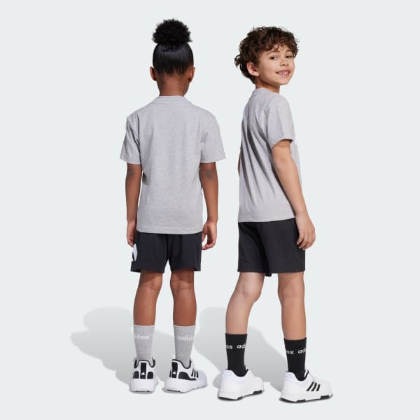 Gris Conjunto Remera Essentials Niños