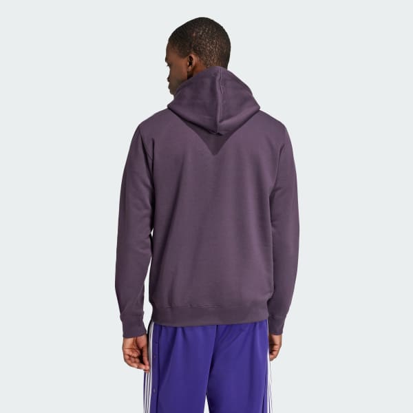 fialová Mikina s kapucňou Adicolor Classics 3-Stripes