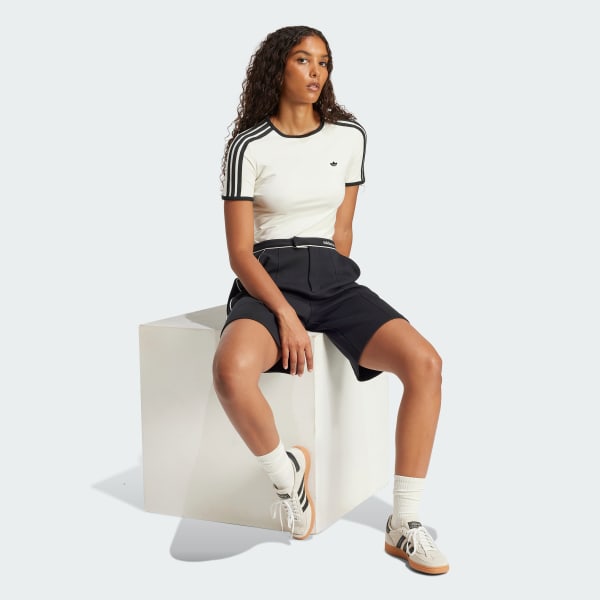 Λευκό adidas Originals Premium 3-Stripes Cali Tee