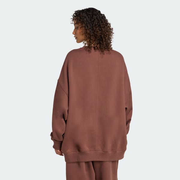 hnědá Mikina Essentials Linear Oversized Crewneck