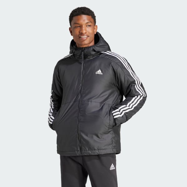 Essentials 3 Streifen Insulated Hooded Jacke