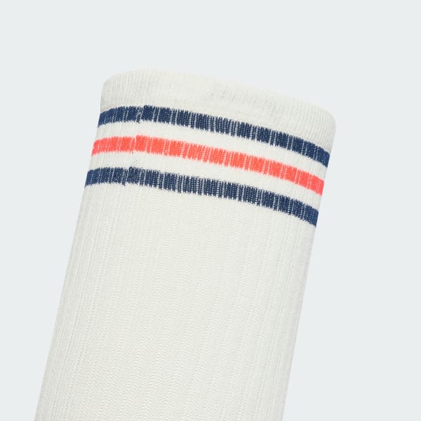 Blanc Chaussettes montantes 3 bandes (2 paires)