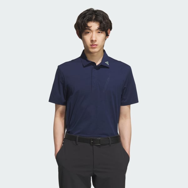 Blue 트위스트니트 반팔 포켓 폴로 셔츠