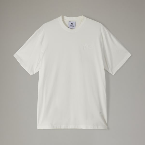 Weiss Y-3 Classic Chest Logo T-Shirt HBO64