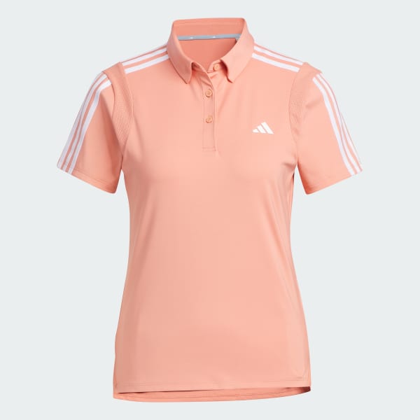 Red HEAT.RDY 3-Stripes Short Sleeve Polo Shirt