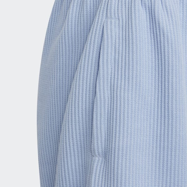 modrá Lounge Waffle Knit Loose Shorts