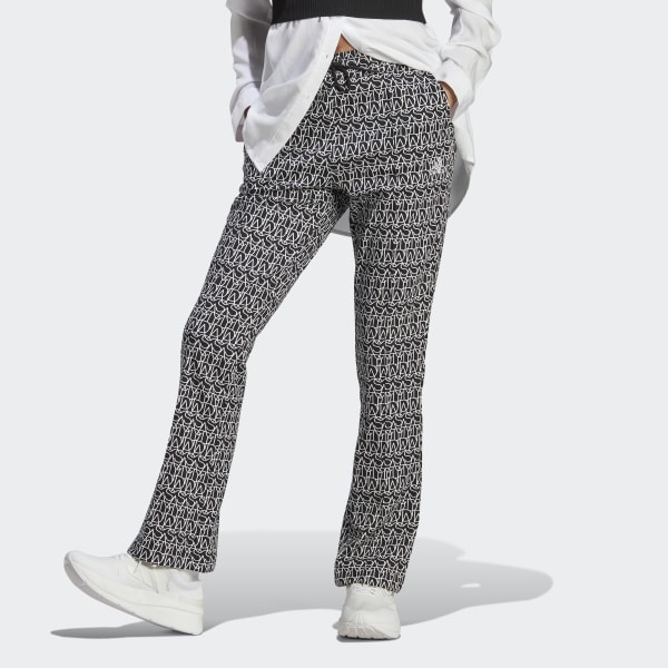 Black Allover adidas Graphic High-Rise Flare Pants