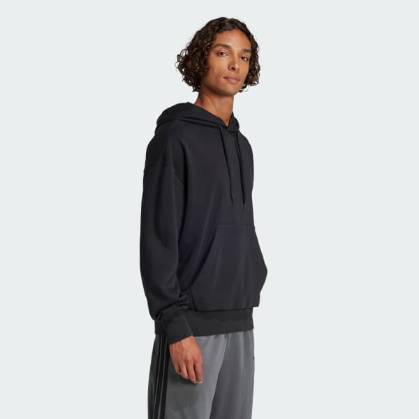 Schwarz Essentials Loose-Fit 3-Streifen Logo French Terry Hoodie