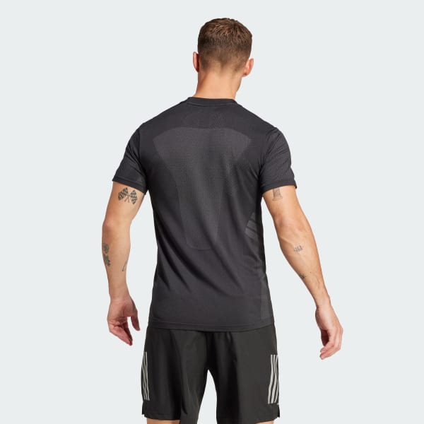 ブラック シームレス 半袖Tシャツ