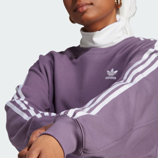 Sweat-shirt à capuche crop adicolor classics mauve Adidas