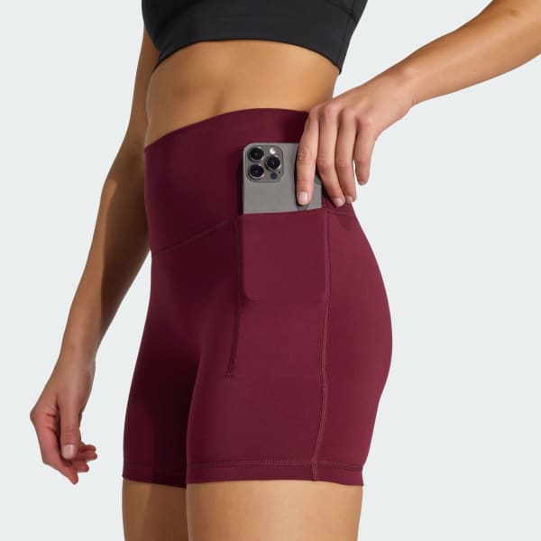 Burgundy 3 Stripes Studio All Me Booty Short Leggings