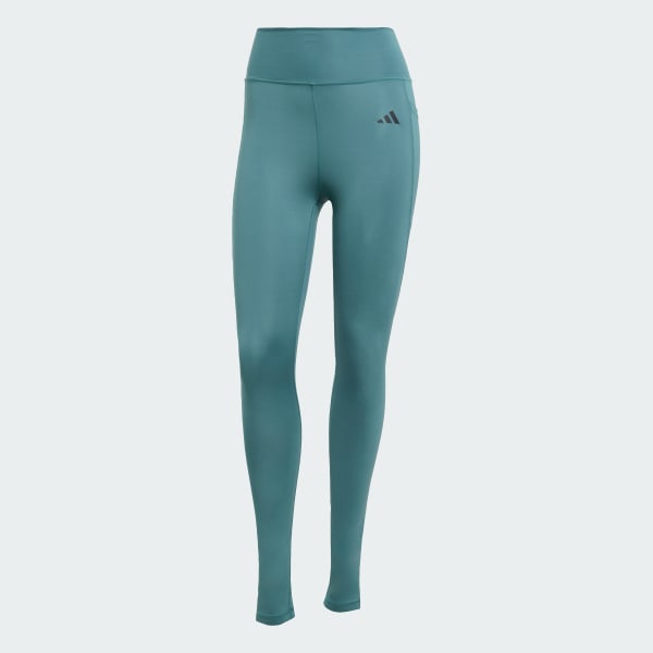 Groen Optimé Essentials Lange Legging met Zakje