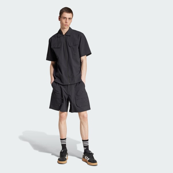 Black Premium Essentials Utility Cargo Shorts
