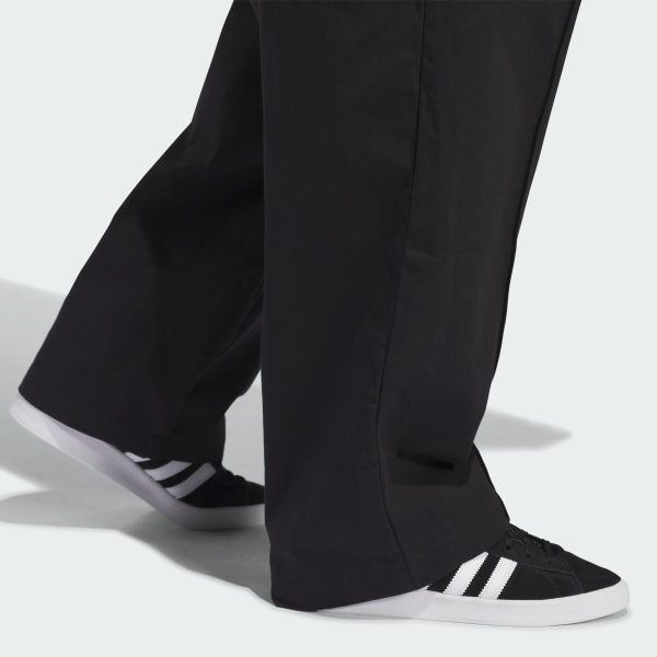 【SATIIIZ】Tron Side Pintuck Carpenter Pants adidas Skateboarding Pintuck Pants (Gender Neutral) - Black
