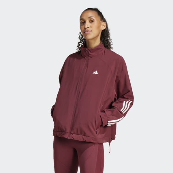 adidas Hyperglam Oversized Windbreaker - Burgundy | adidas
