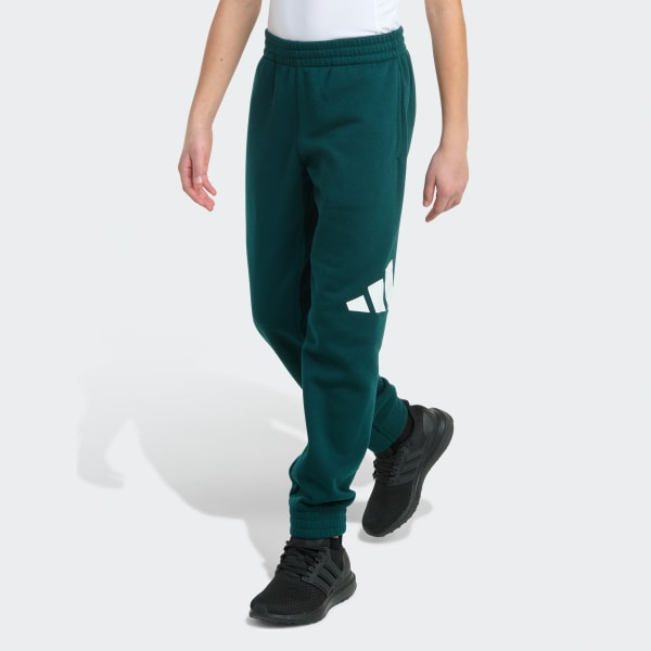 Green Elastic Waistband Essential Big Logo Fleece Jogger

