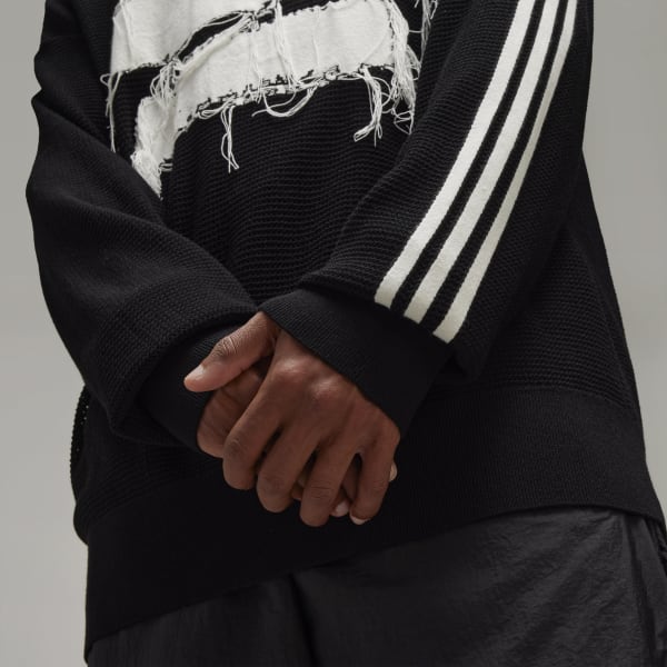 adidas Y-3 Graphic Knit Crew Sweater - Black | Free Shipping