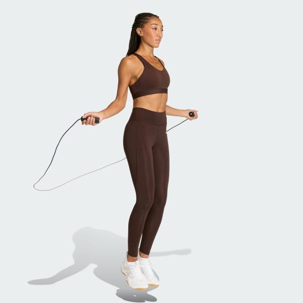 Marrom Calça legging longa Optimé Essentials Stash Pocket