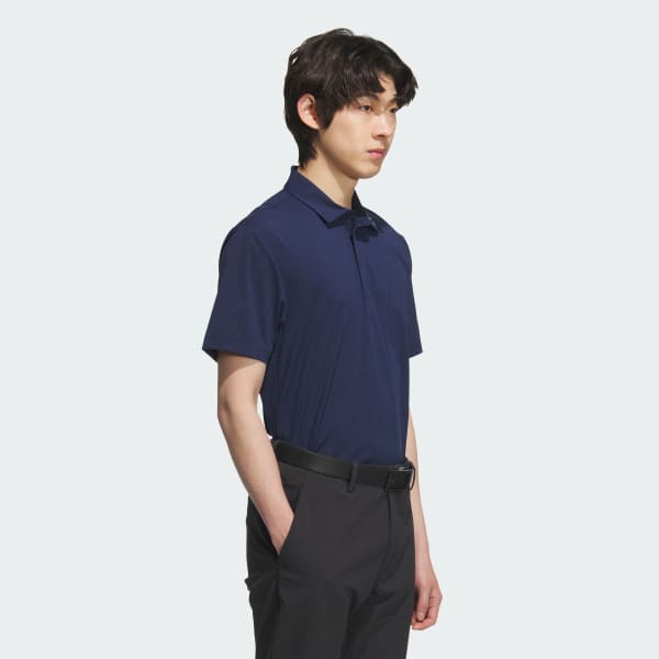 Blue 트위스트니트 반팔 포켓 폴로 셔츠