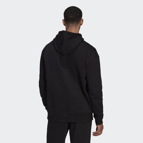 Noir Sweat-shirt à capuche en molleton de coton à emmanchures tombantes Essentials FeelVivid TT585