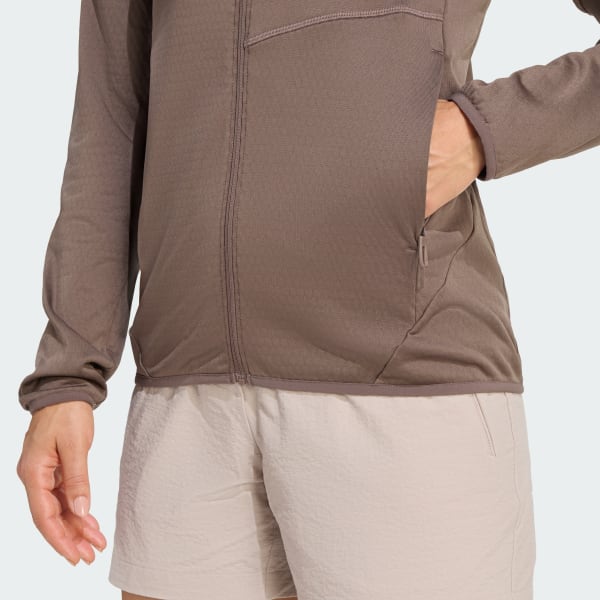 adidas Terrex Xperior Climawarm Light Fleece Jacket - Brown | Free