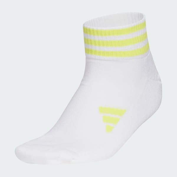 ホワイト 【ゴルフ】アンクル丈 スリーストライプ クッションソックス