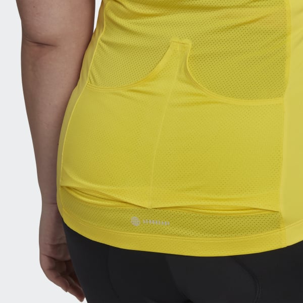Geel The Sleeveless Cycling Shirt (Grote Maat)