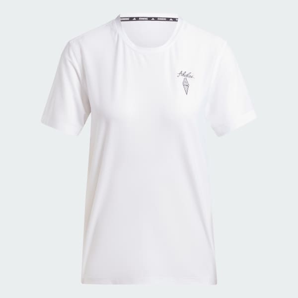 White Running Ice Cream Graphic Tee