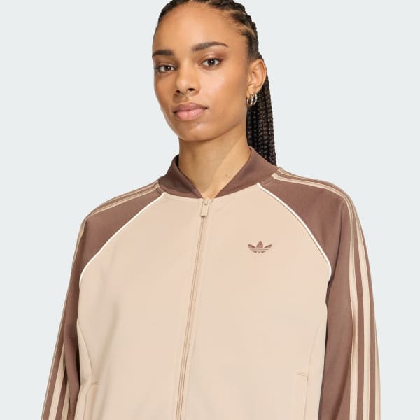 adidas SST LOOSE TRACKTOP - Beige | Free Shipping with adiClub