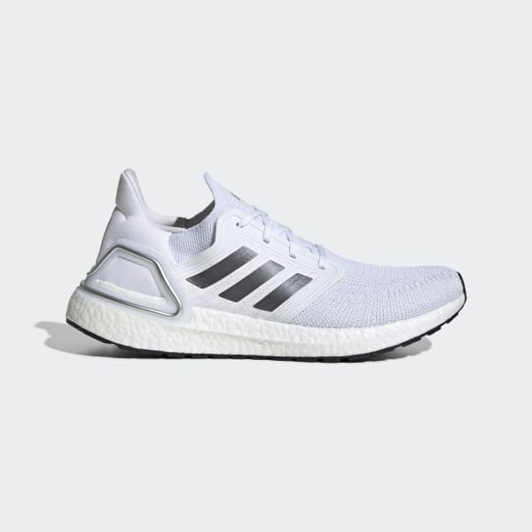 white and grey adidas ultra boost