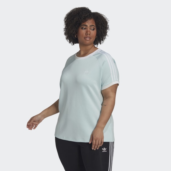 Azul T-shirt Justa 3-Stripes Adicolor Classics (Plus Size) KA107