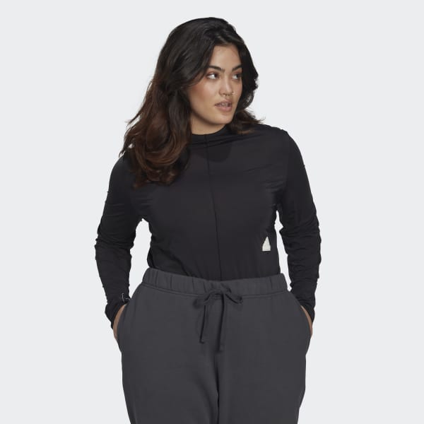 Sort Long Sleeve Plus Size T-shirt MBE79