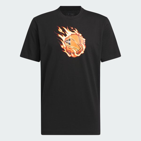 Preto Camiseta Estampada Basquete On Fire