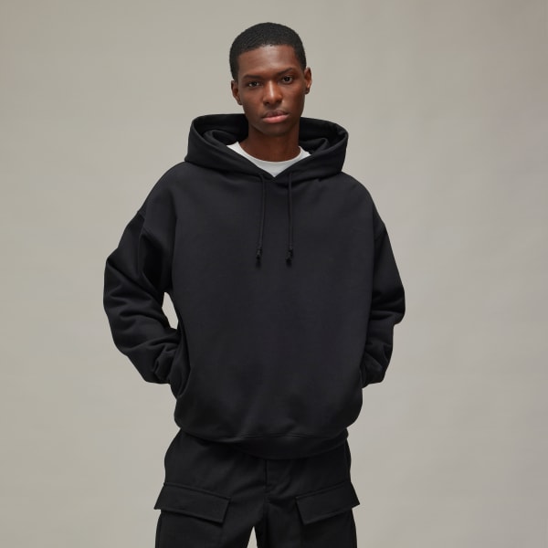 パーカー・フーディ Y-3 Graphic-Print Black Cotton Hoodie With Drawstring Hood Y-3 Cotton Hoodie | Black | FARFETCH