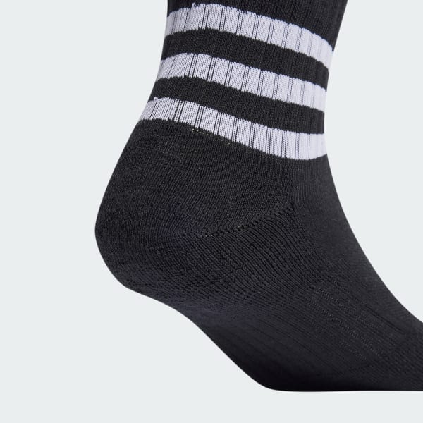 Schwarz 3-Streifen Cushioned Sportswear Low-Cut Socken, 3 Paar