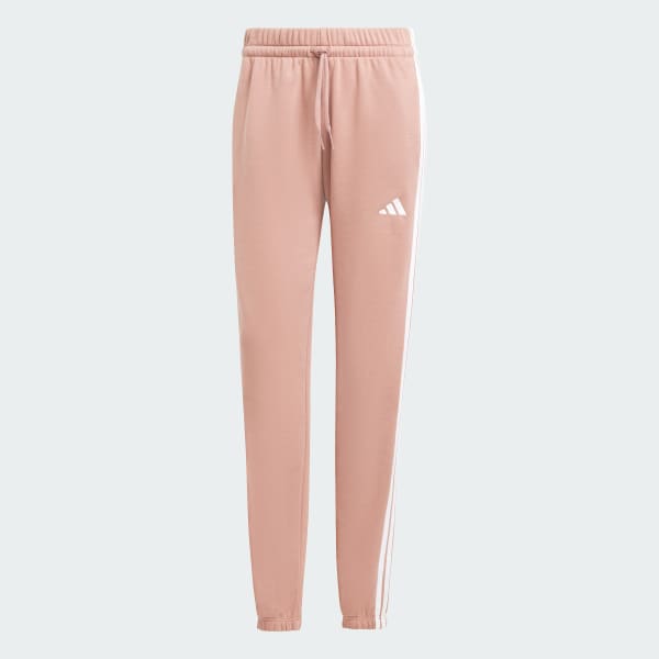 Rose Pantalon à revers French terry 3 bandes Essentials