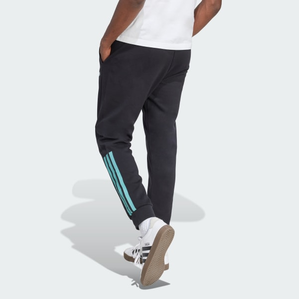 Black 3-Stripes Fleece Pants