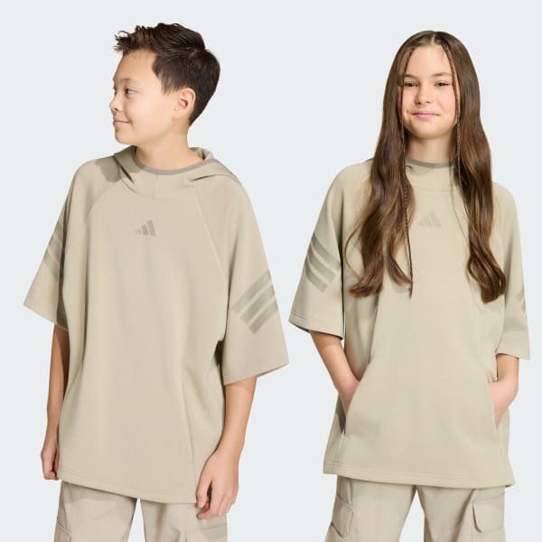 Καφέ ΚΟΝΤΟΜΑΝΙΚΟ HOODIE FUTURE ICONS 3 STRIPES