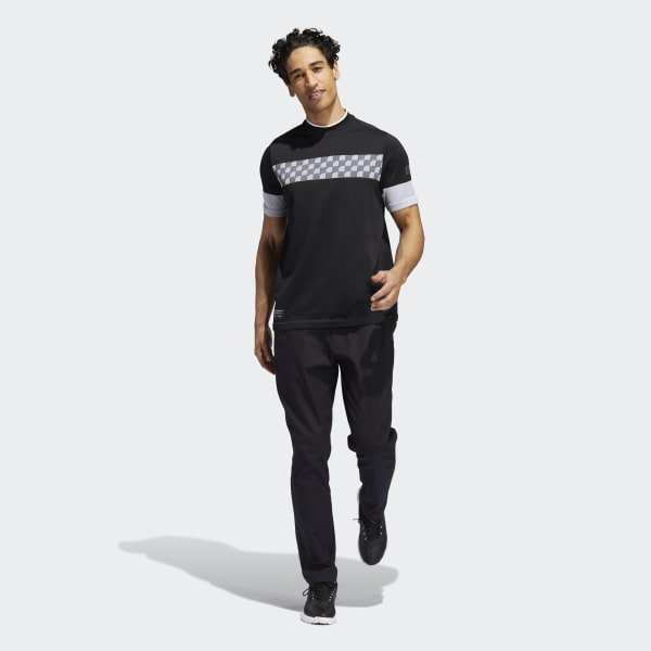 Schwarz Adicross Checkered Poloshirt P2585