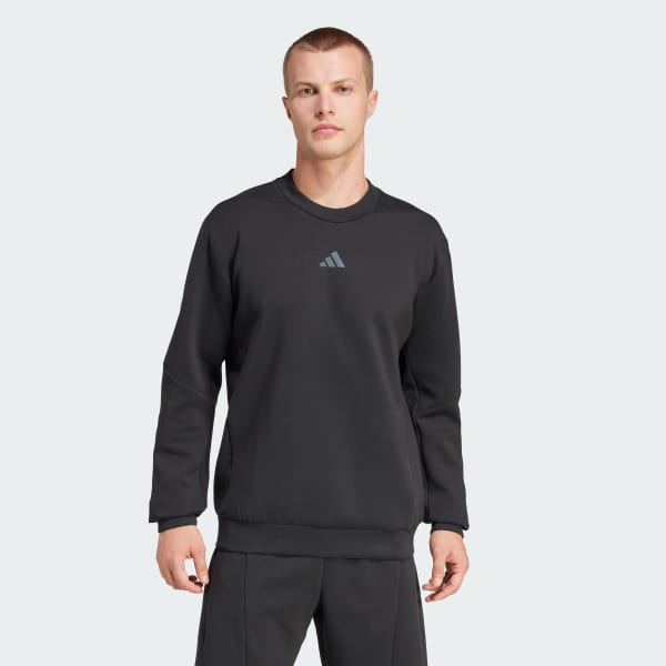 Negro Sudadera Designed for Training Cuello Redondo