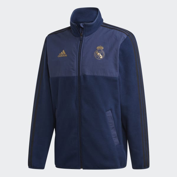 adidas Real Madrid Seasonal Special Fleece jakke Blå adidas Real Madrid Seasonal Special Fleece jakke Blå
