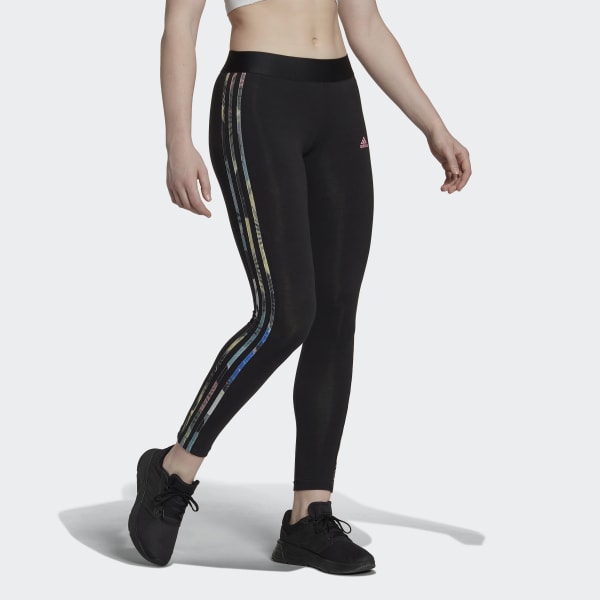 Adidas Essentials 3-Stripe Tights Black White Women's XS | SidelineSwap